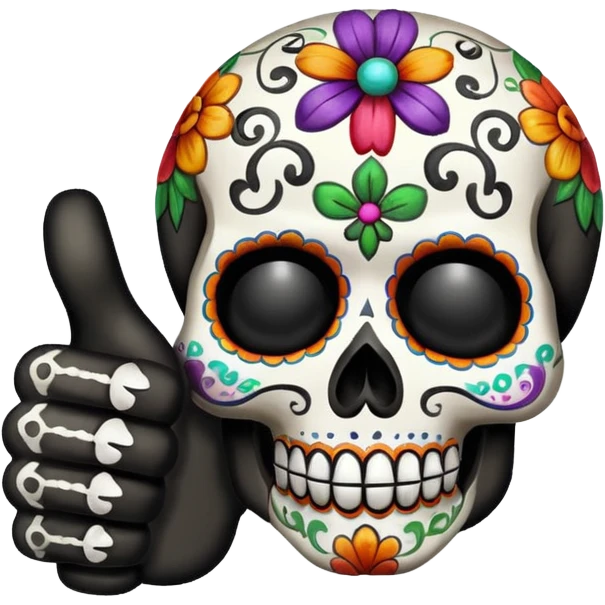 Pulgar arriba día de muertos emoji
