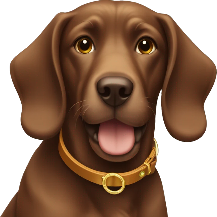 Brown dog collar with golden ring  emoji