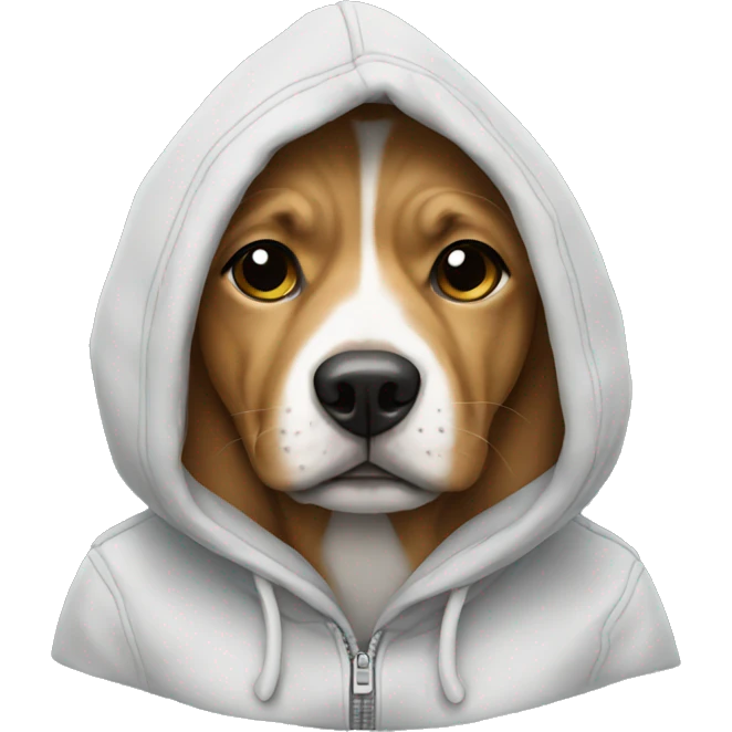 Dog wearing a hoodie emoji