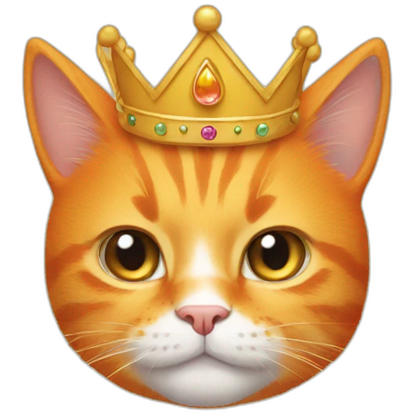 orange cat with a crown emoji