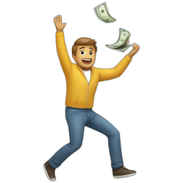A person throwing money emoji