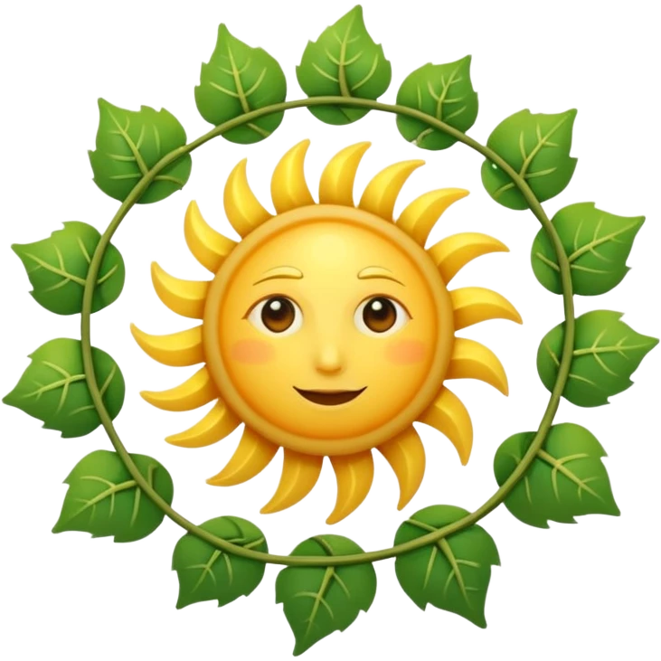 Spiral sun with vine rays emoji