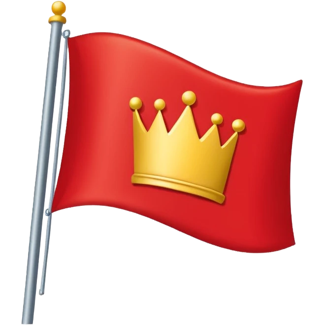 “Plain red waving castle-style flag emoji, flat clean lines, no symbols, no markings.” emoji