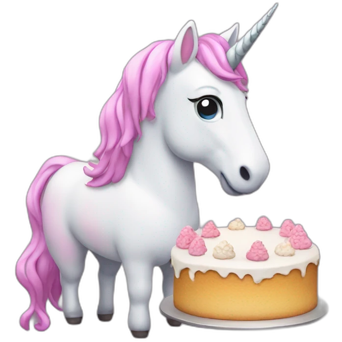 unicorn baking cake emoji