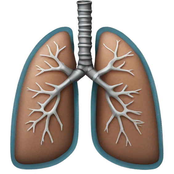 Lungs with right lung reinforced using metal emoji