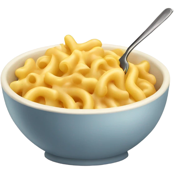 Bowl of Macaroni and Cheese with a fork in it emoji