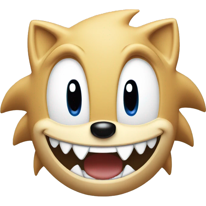 sonic the hedgehog laughing, head only emoji
