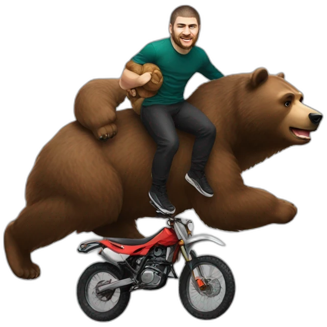 khabib  riding a bear Russia  emoji