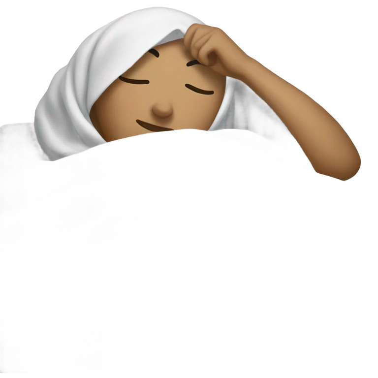 white-hijabi-woman-sleeping-inside-bed emoji