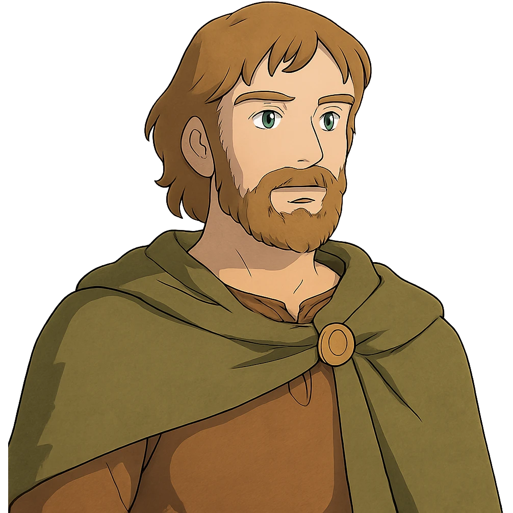 ghibli style Anglo-Saxon man emoji