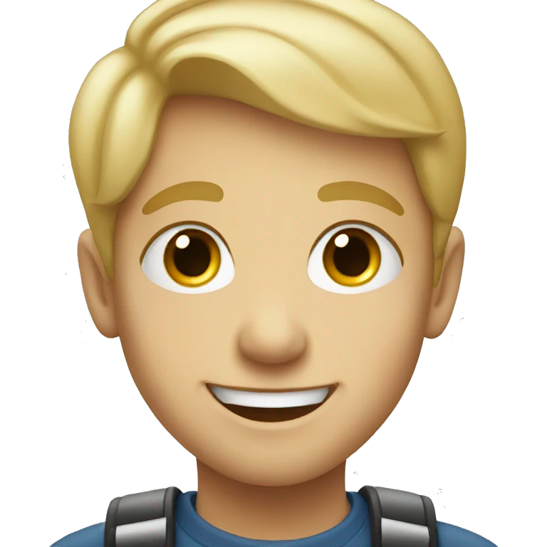 smiling blonde boy portrait emoji