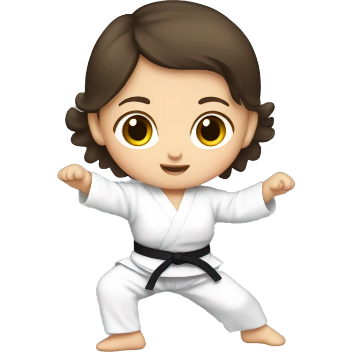 Brunette girl baby doing karate  emoji