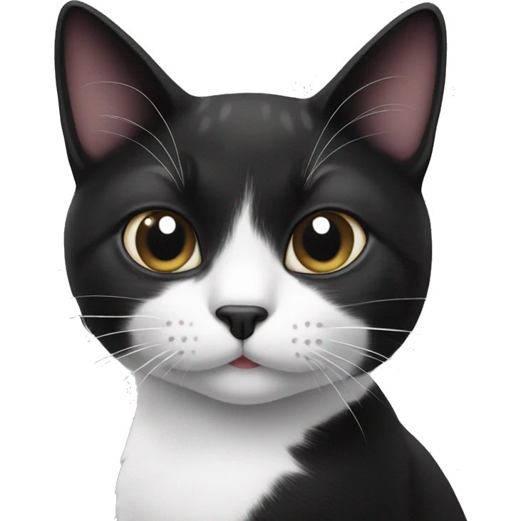 Black and white cat with a heart  emoji