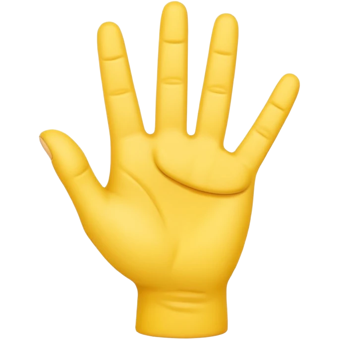american sign language alphabet A yellow hand with six fingers emoji