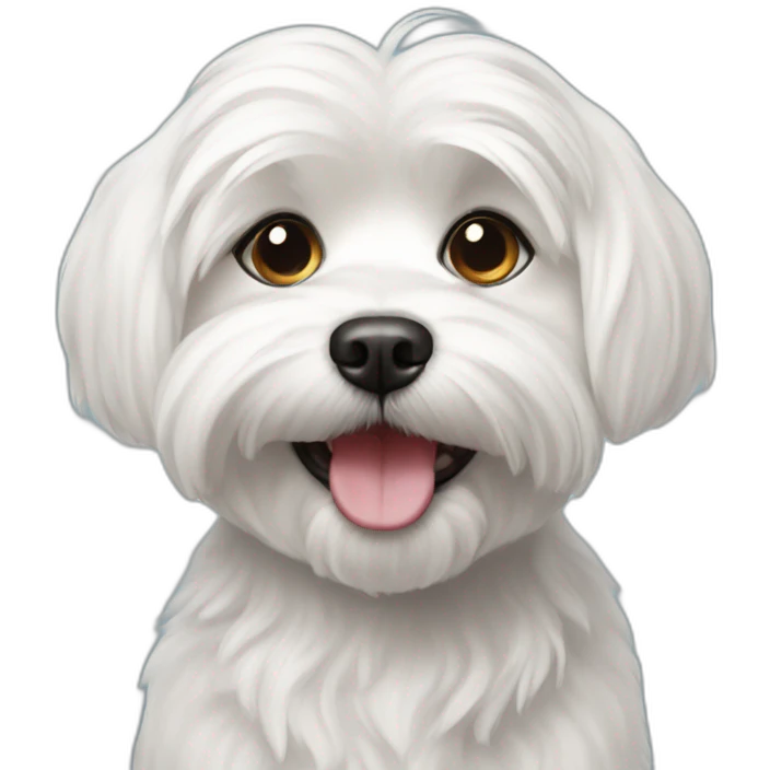 Maltese dog happy emoji