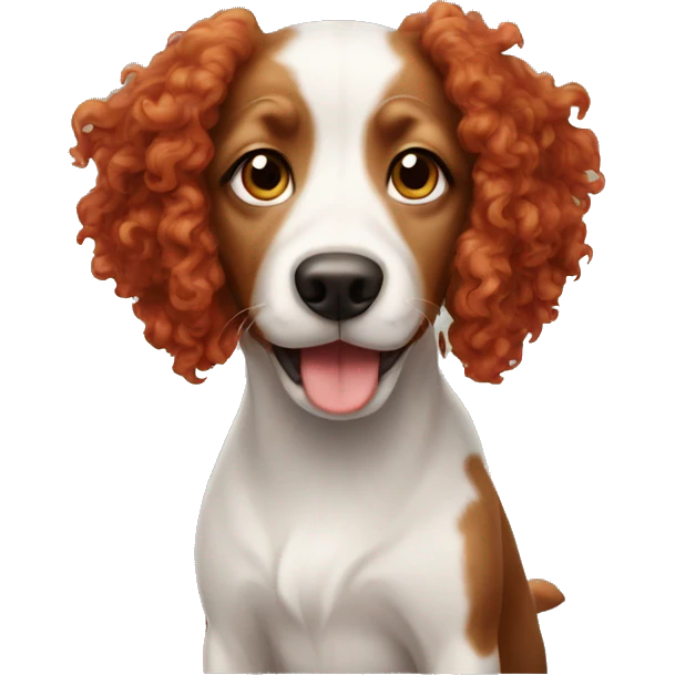 Dog with red curly hair emoji