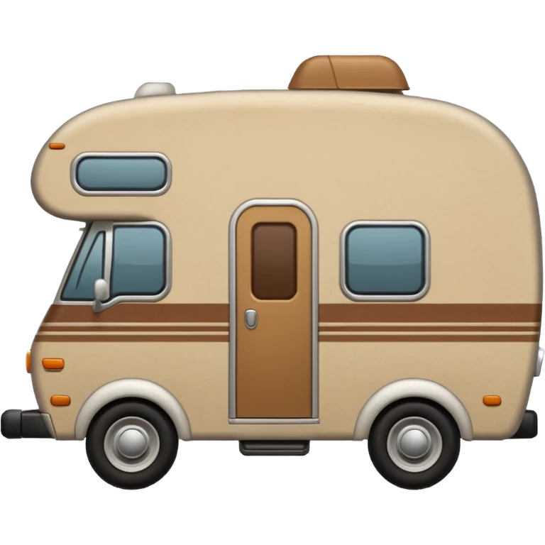 caravane de profil, style emoji Discord, contours doux, sans texte emoji