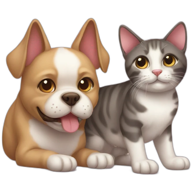 Cat love dog emoji