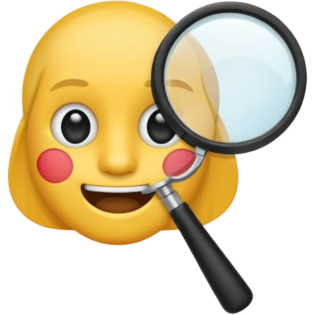 flat mouth emoji with magnifying glass and black background emoji