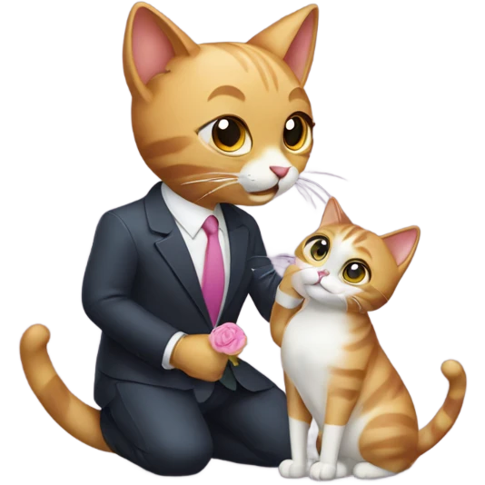 cat proposing to women  emoji