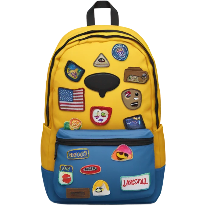 jansport backpack with patches emoji