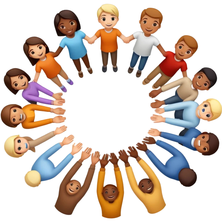 People holding hands in a circle emoji