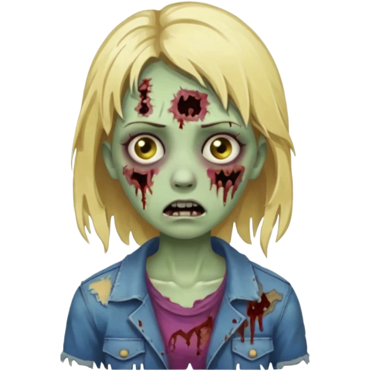 girl zombie with blonde hair emoji