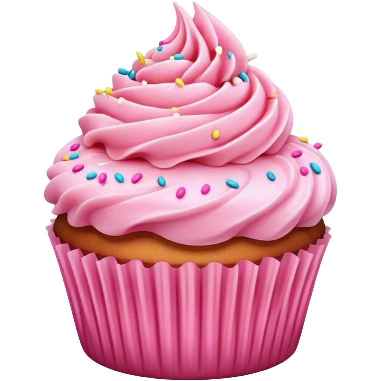 Cupcake with pink icing emoji