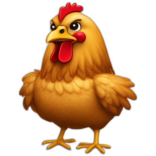 une poule a cote d'un KFC emoji