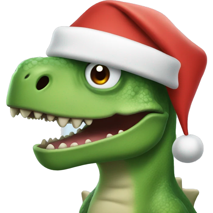 pixar dino wearing santa hat emoji