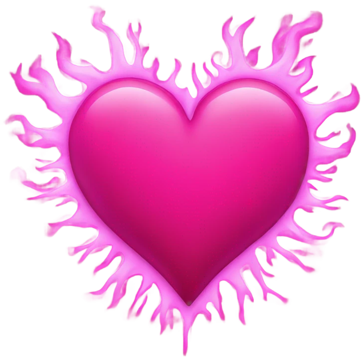 Pink heart with pink fire emoji