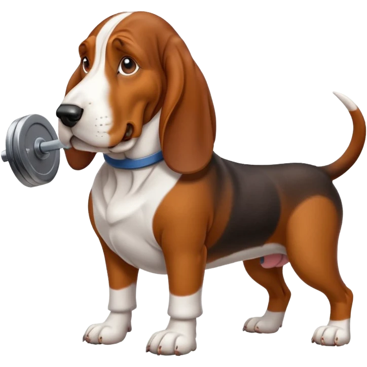basset hound dog working out emoji