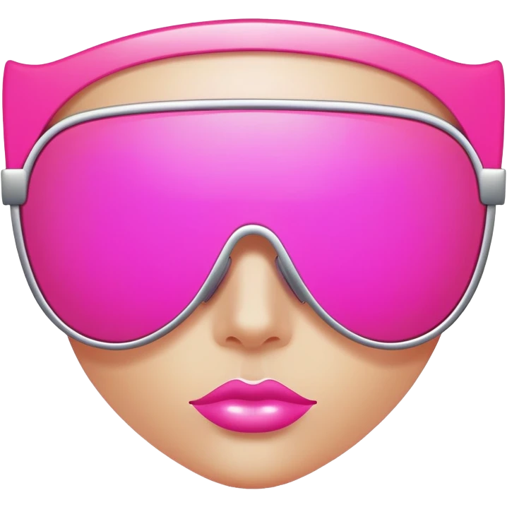 oversized bold pink shield sunglasses, maximum thickness, dramatic Y2K design emoji