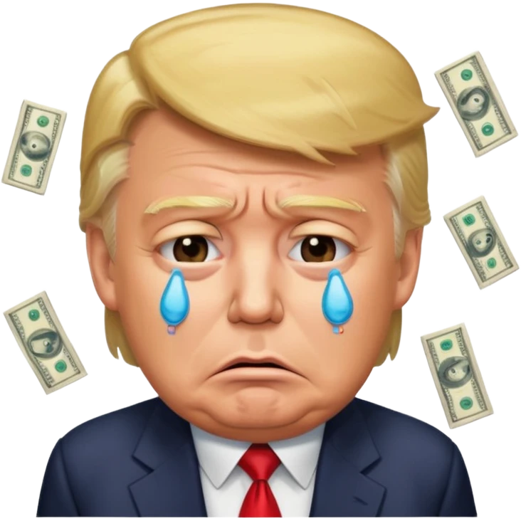 Donald trump qui pleur de l’argent emoji