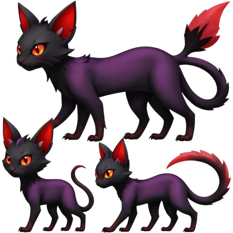 Black edgy Noivern-Noibat-Purloin-Torracat-Lykoi-Caracal-cat-Fakemon-fusion-hybrid-creature emoji