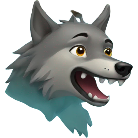 Wolf swimming in swimming pool emoji