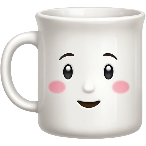 With a white mug emoji