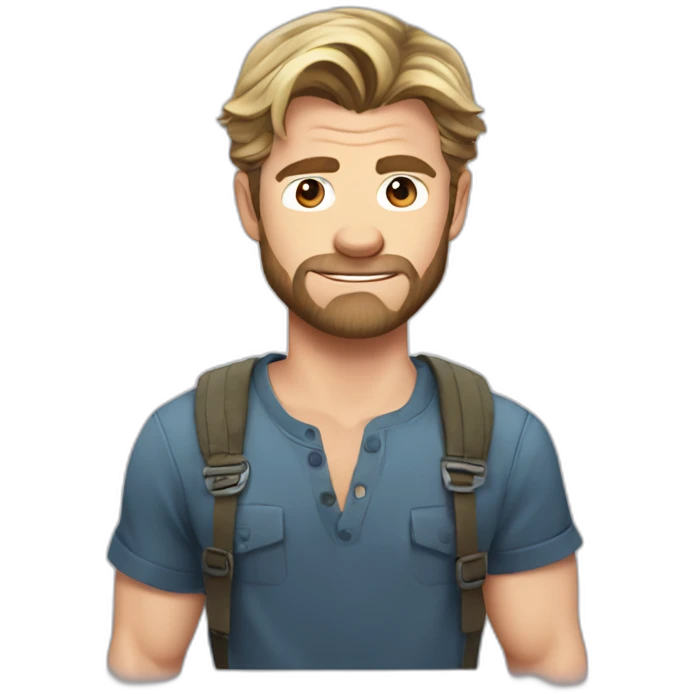 chris-hemsworth cartoon wearing shirt emoji