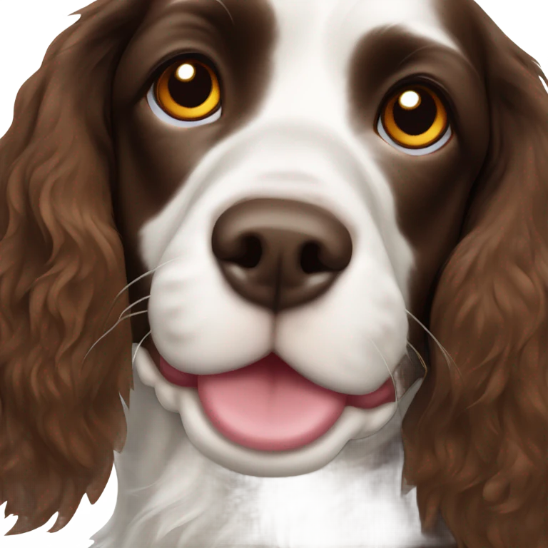 Springer spaniel with ONE brown eye  emoji