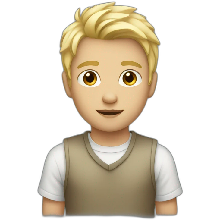 blond boy,black hair emoji