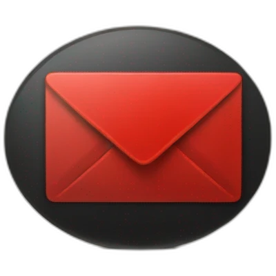 black and red email emoji