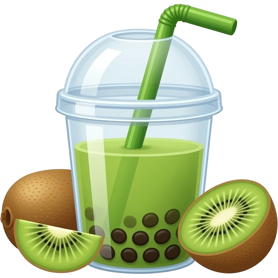 Kiwi bubble tea emoji