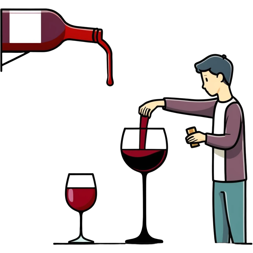 Person pouring pink wine emoji