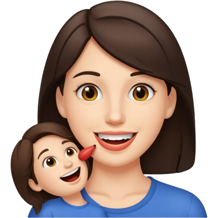 Brunette with male dick in mouth emoji