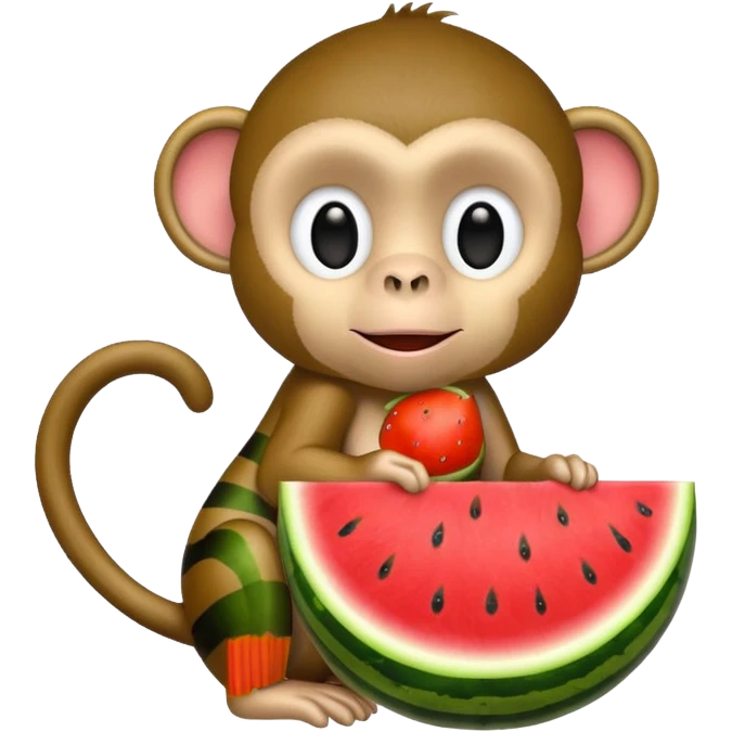 Monkey holding watermelon emoji