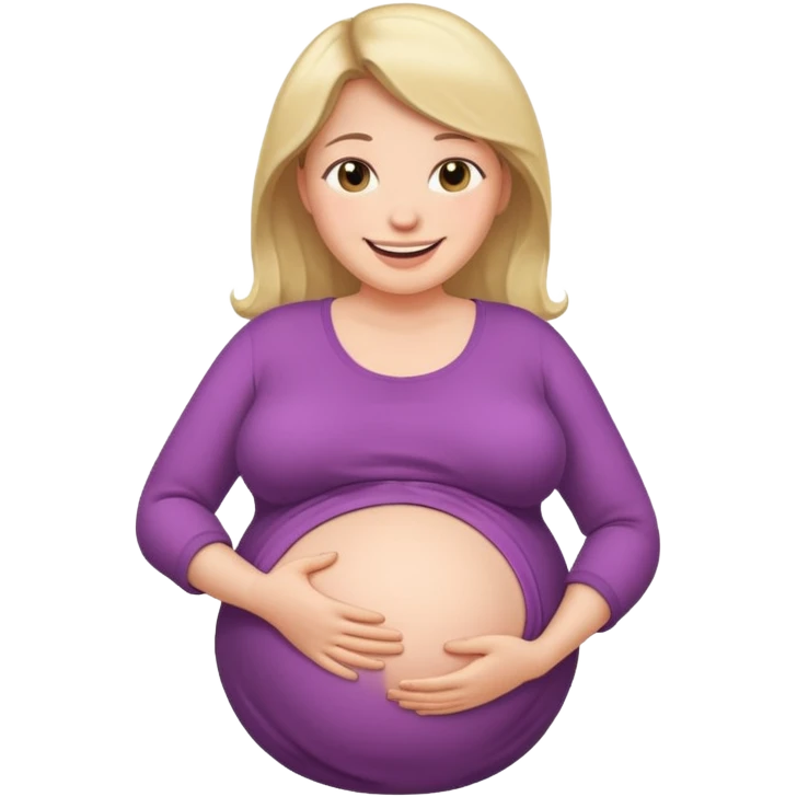 heavily pregnant woman with very very large belly emoji