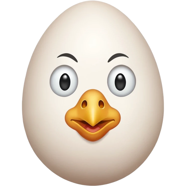 chiken egg with face and feet emoji