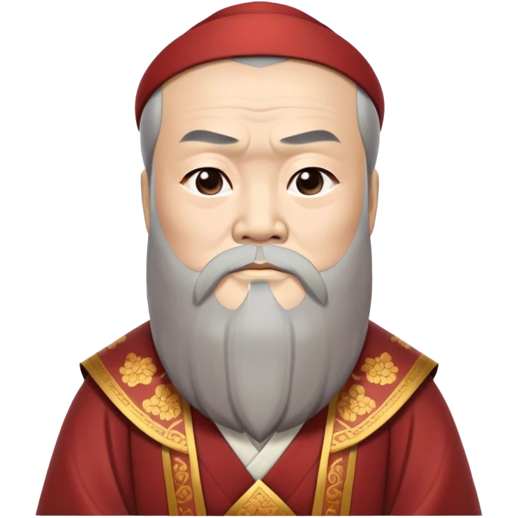 Cinematic Realistic Confucius Portrait Emoji, depicted as a wise ancient philosopher in traditional robes with a serene, contemplative expression, rendered with soft timeless textures and harmonious natural lighting that captures his enduring wisdom. emoji