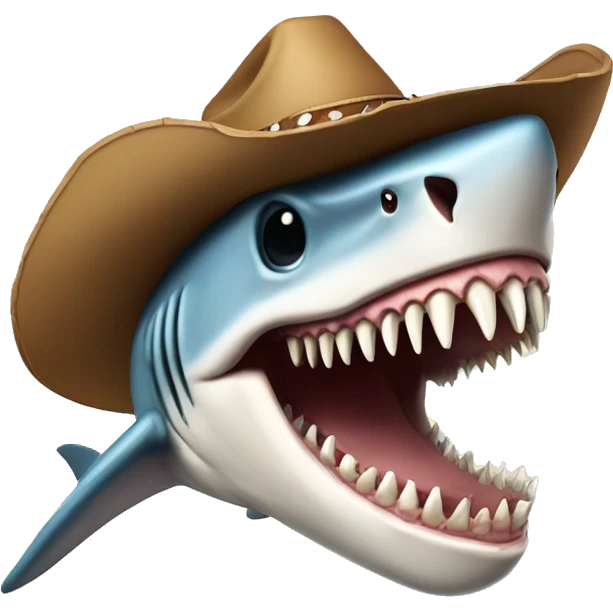 shark skull with cowboy hat emoji