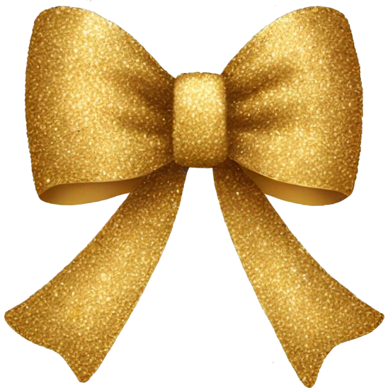 Gold glitter bow emoji